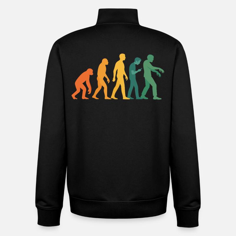 Evolution Silhouette Dégradé - Sweat zippé unisexe en coton bio Stanley/Stella - noir