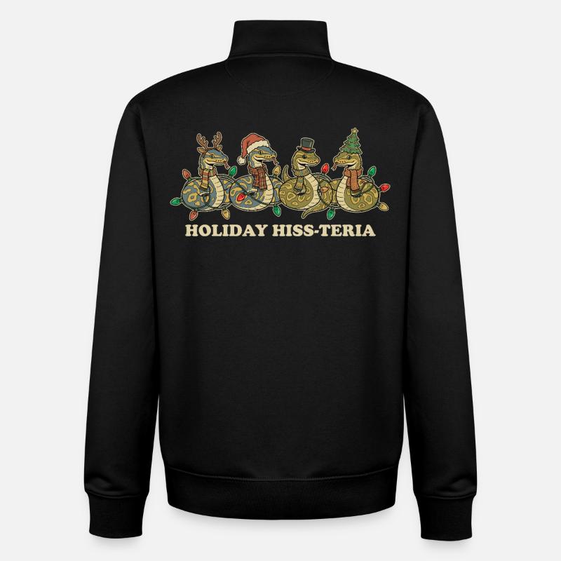 Königspython Weihnachtsbeleuchtung Geschenk - Unisex Organic Zip Sweatshirt von Stanley/Stella - Schwarz