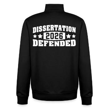 Dissertation verteidigt 2026 PhD EdD Doktorarbeit - Unisex Organic Zip Sweatshirt von Stanley/Stella - Schwarz - Hinten - AI Model Male 185 light (185cm)
