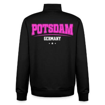 Potsdam Germany Urban College Style - Unisex Organic Zip Sweatshirt von Stanley/Stella - Schwarz - Hinten - AI Model Male 185 light (185cm)