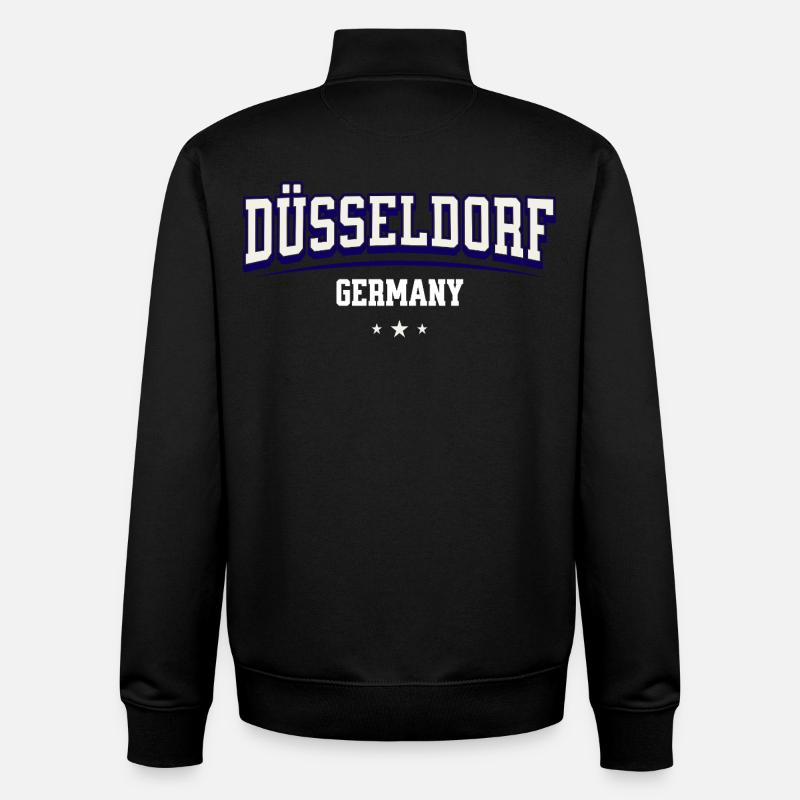 Dusseldorf Germany Varsity Logo - Unisex Organic Zip Sweatshirt by Stanley/Stella - black