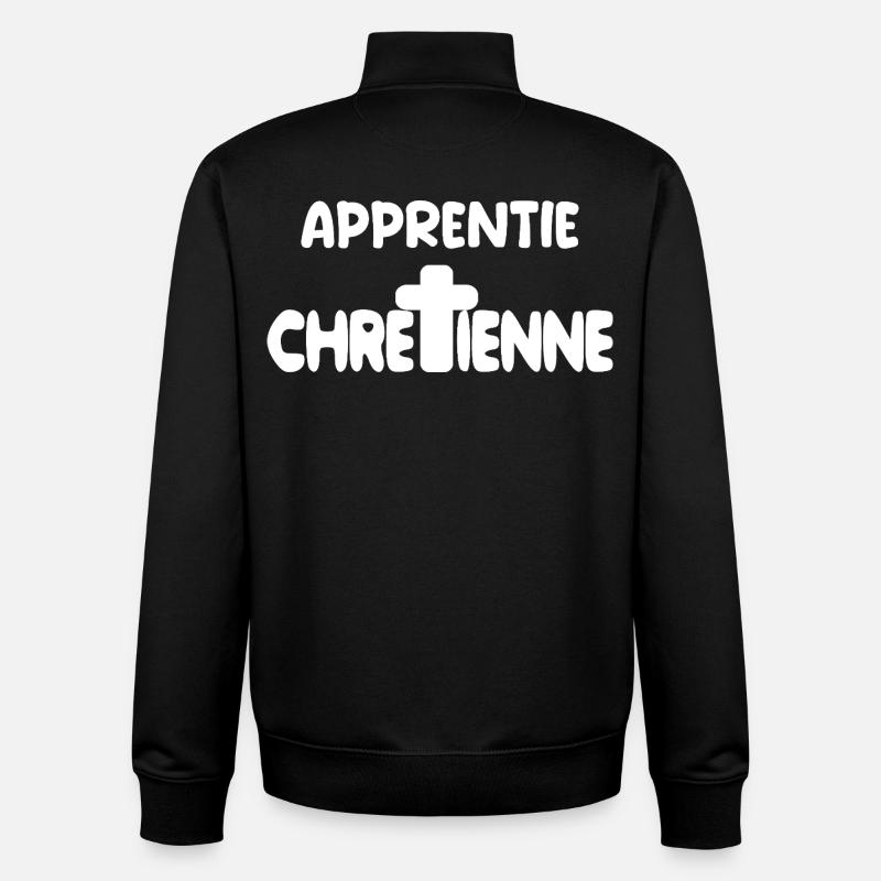 cadeau chrétienne catholique dieu - Sweat zippé unisexe en coton bio Stanley/Stella - noir