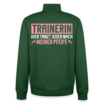 Trainerin Hier tanzt jeder nach meiner Pfeife - Unisex Organic Zip Sweatshirt von Stanley/Stella - Flaschengrün - Hinten - AI Model Male 185 dark (185cm)