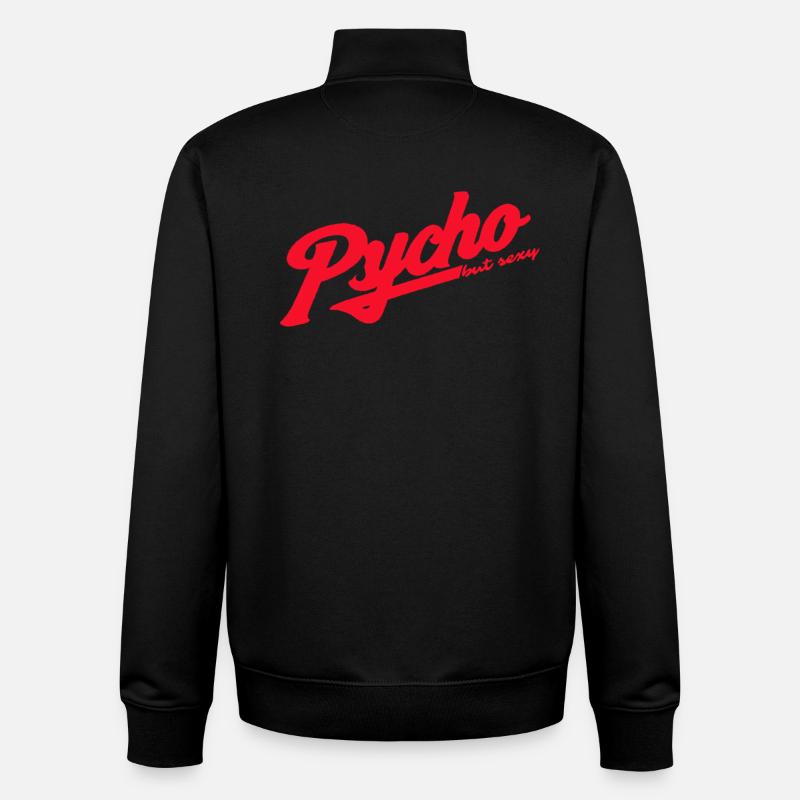Psycho Retro Script Logo - Unisex Organic Zip Sweatshirt by Stanley/Stella - black