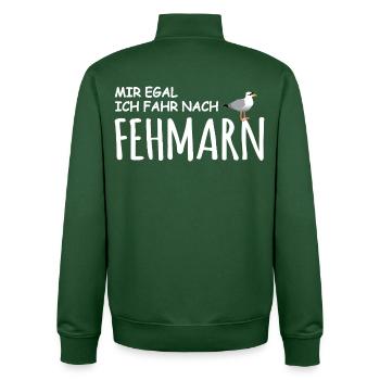 Fehmarn Liebe - Unisex Organic Zip Sweatshirt von Stanley/Stella - Flaschengrün - Hinten - AI Model Male 185 dark (185cm)