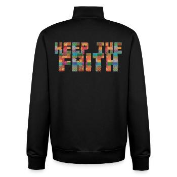 Keep the Faith - Unisex Organic Zip Sweatshirt von Stanley/Stella - Schwarz - Hinten - AI Model Male 185 light (185cm)