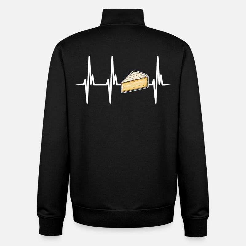 Ich liebe Brie Käse - Unisex Organic Zip Sweatshirt von Stanley/Stella - Schwarz