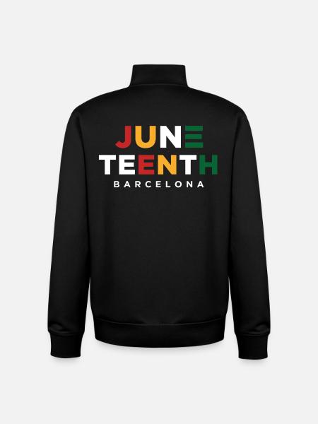 Juneteenth Barcelona Farbblock - Unisex Organic Zip Sweatshirt von Stanley/Stella - Schwarz