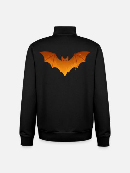 Bat Orange Halloween Costume Spooky - Unisex Organic Zip Sweatshirt by Stanley/Stella - black
