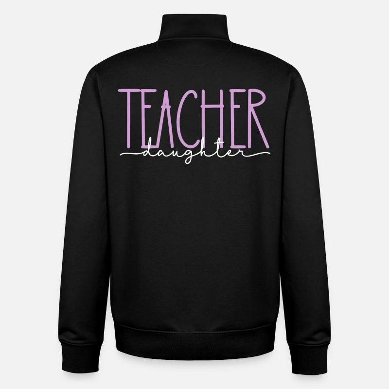 Enseignant Fille Fière Mignon Cadeau - Sweat zippé unisexe en coton bio Stanley/Stella - noir