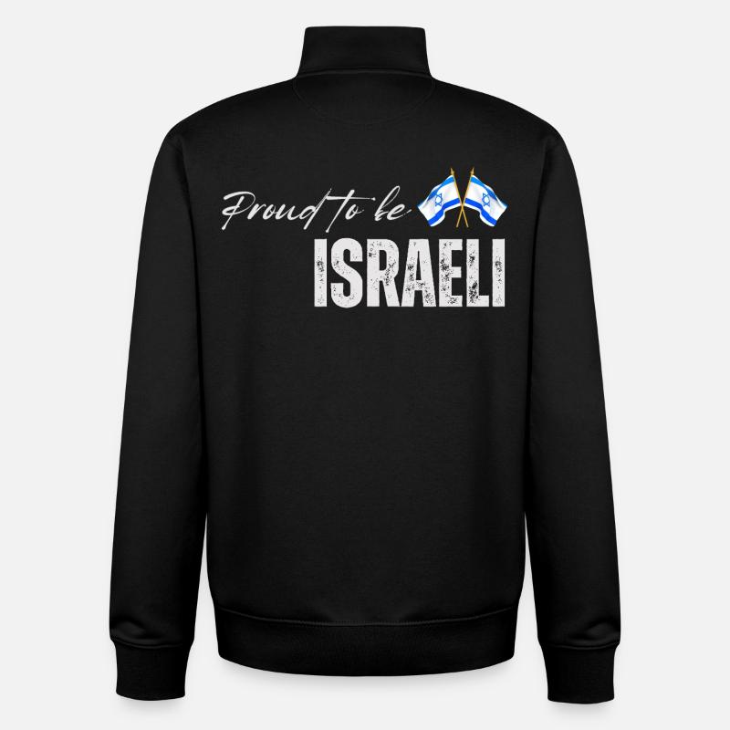 Fierté israélienne, j’aime Israël - Sweat zippé unisexe en coton bio Stanley/Stella - noir
