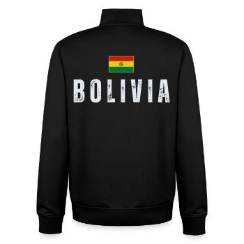 Drapeau bolivien, fabriqué en Bolivie - Sweat zippé unisexe en coton bio Stanley/Stella - noir - Dos - AI Model Male 185 light (185cm)