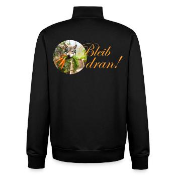 Keep at it, don't give up, hang in there, dog, husky - Unisex Organic Zip Sweatshirt by Stanley/Stella - black - Back - AI Model Male 185 light (185cm)