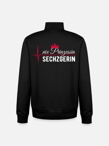 Nix Princess - Sechzgerin - ECG Pulse Gift - Unisex Organic Zip Sweatshirt by Stanley/Stella - black