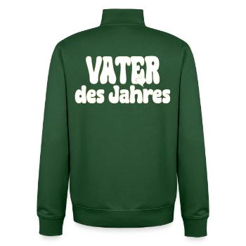 Vater des Jahres Award Design - Unisex Organic Zip Sweatshirt von Stanley/Stella - Flaschengrün - Hinten - AI Model Male 185 dark (185cm)