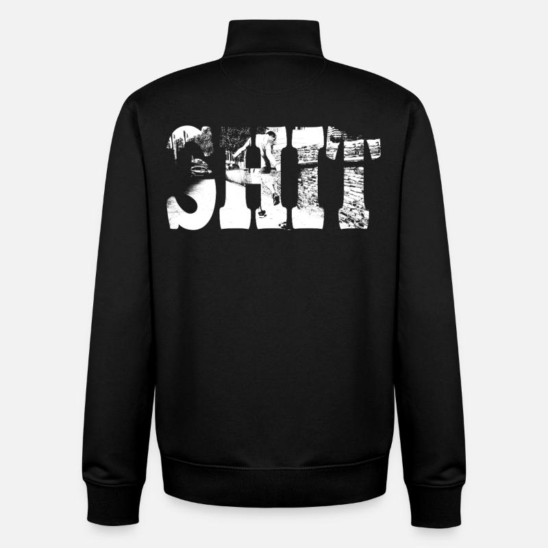 Shit - Unisex Organic Zip Sweatshirt von Stanley/Stella - Schwarz