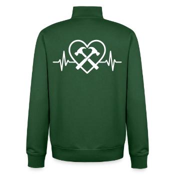 Marteaux Croisés Cœur Bricoleur Artisan Outils - Sweat zippé unisexe en coton bio Stanley/Stella - vert bouteille - Dos - AI Model Male 185 dark (185cm)