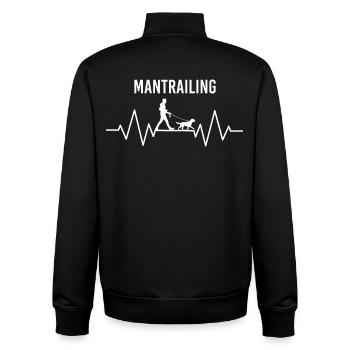 Mantrailing Heartbeat - Unisex Organic Zip Sweatshirt by Stanley/Stella - black - Back - AI Model Male 185 light (185cm)