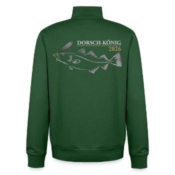 Roi de la Morue 2026 - Sweat zippé unisexe en coton bio Stanley/Stella - vert bouteille - Dos - AI Model Male 185 dark (185cm)