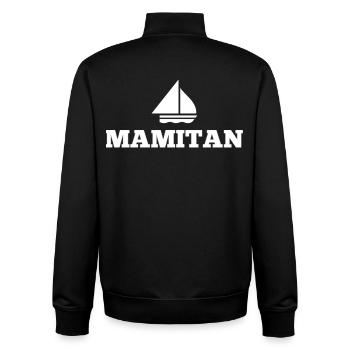 Mamitän Lustiges Wortspiel Kapitän Mama Anker - Unisex Organic Zip Sweatshirt von Stanley/Stella - Schwarz - Hinten - AI Model Male 185 light (185cm)