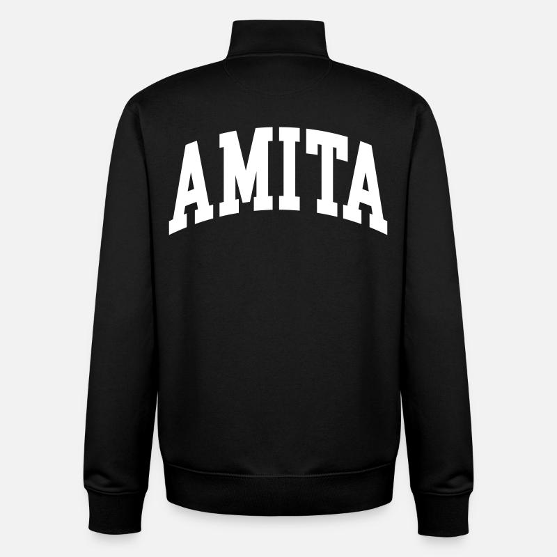Amita - Sweat zippé unisexe en coton bio Stanley/Stella - noir