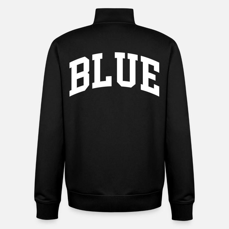Bleu - Sweat zippé unisexe en coton bio Stanley/Stella - noir