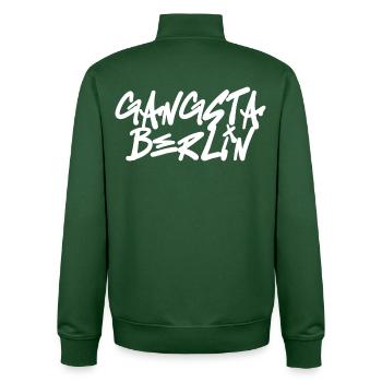 Gangsta_Berlin_Rap_Hip_Hop_Ostblock - Sweat zippé unisexe en coton bio Stanley/Stella - vert bouteille - Dos - AI Model Male 185 dark (185cm)