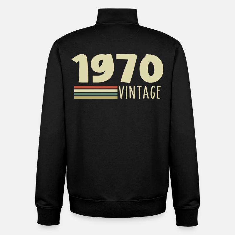 Jubiläum – 1970 - Unisex Organic Zip Sweatshirt von Stanley/Stella - Schwarz