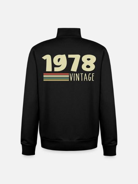 1978-Anniversary-1978-retro-1978 - Unisex Organic Zip Sweatshirt by Stanley/Stella - black