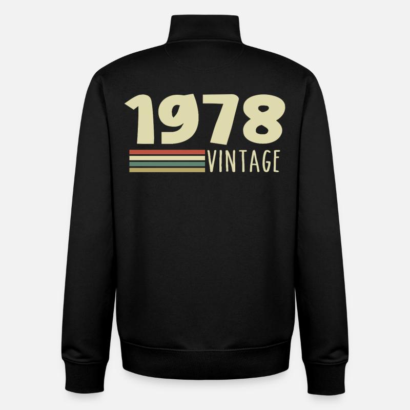 1978-Anniversaire-1978-retro-1978 - Sweat zippé unisexe en coton bio Stanley/Stella - noir