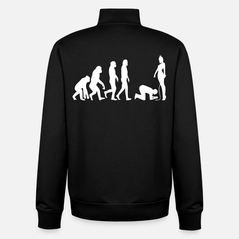 Evolution man - Unisex Organic Zip Sweatshirt by Stanley/Stella - black