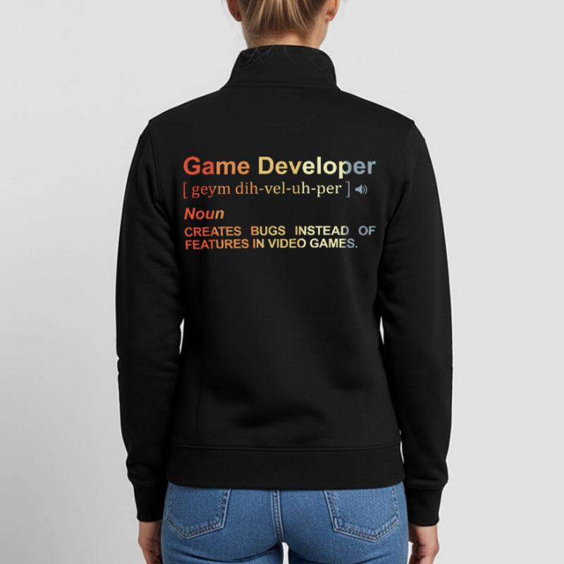 Game Developer Definition Unisex Organic Zip Sweatshirt by Stanley/Stella