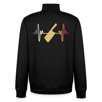Hackbeil EKG Herzlinie - Unisex Organic Zip Sweatshirt von Stanley/Stella - Schwarz - Hinten - AI Model Male 185 light (185cm)