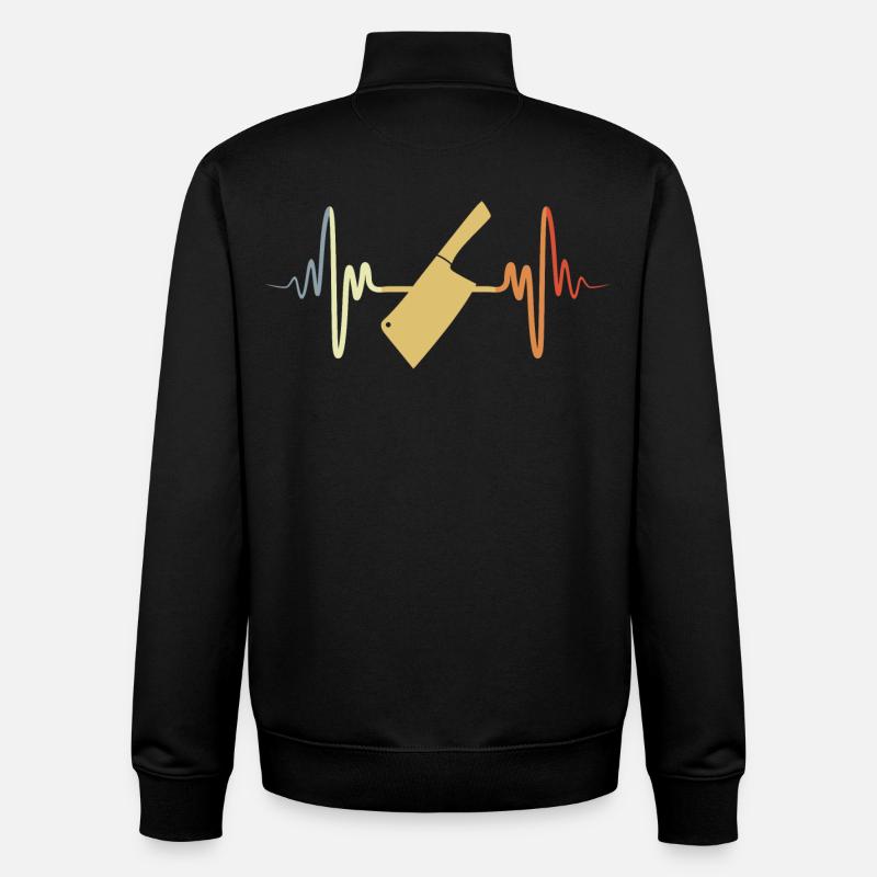 Hackbeil EKG Herzlinie - Unisex Organic Zip Sweatshirt von Stanley/Stella - Schwarz