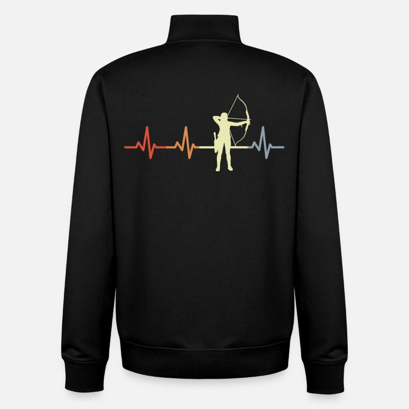 Ligne Archer Heart - Sweat zippé unisexe en coton bio Stanley/Stella - noir
