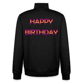 JAHRESTAG. ALLES GUTE ZUM GEBURTSTAG. ALLES GUTE ZUM GEBURTSTAG. - Unisex Organic Zip Sweatshirt von Stanley/Stella - Schwarz - Hinten - AI Model Male 185 light (185cm)