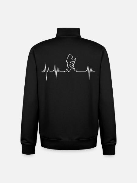 Hiker Electrocardiogram - Unisex Organic Zip Sweatshirt by Stanley/Stella - black