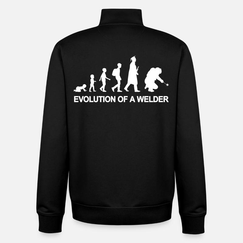 Evolution of a welder - Unisex Organic Zip Sweatshirt by Stanley/Stella - black