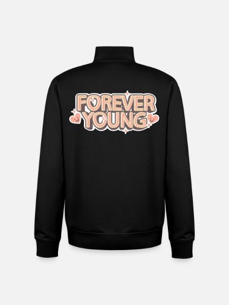 Forever Young – Playful Retro Font - Unisex Organic Zip Sweatshirt by Stanley/Stella - black