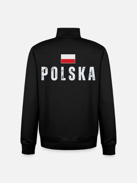 Polish flag, Polish pride - Unisex Organic Zip Sweatshirt by Stanley/Stella - black