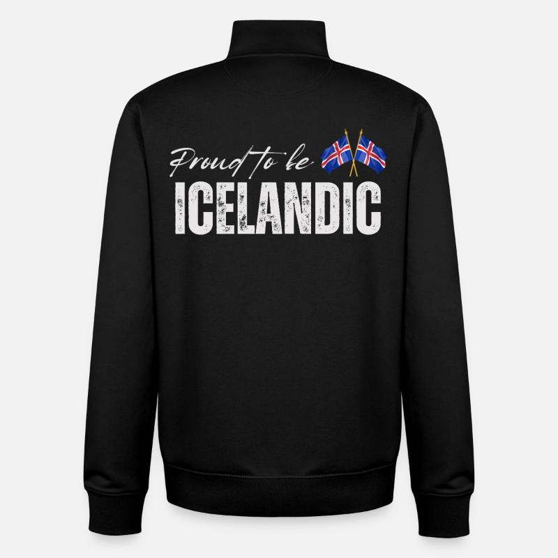 Fière d’Islandaise, j’adore l’Islande - Sweat zippé unisexe en coton bio Stanley/Stella - noir