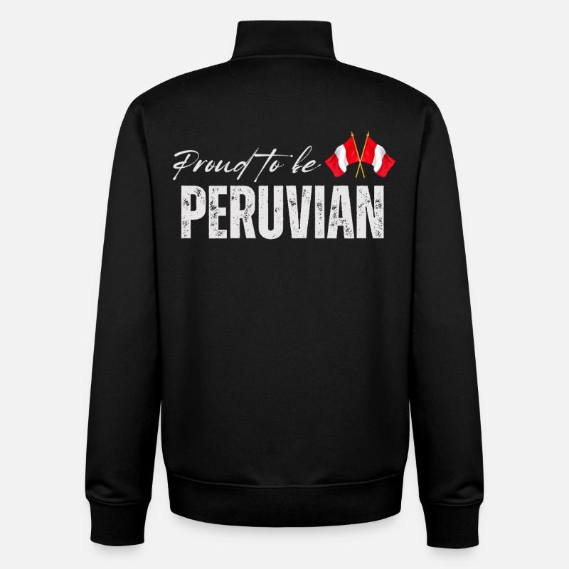 Fier péruvien, fabriqué au Pérou - Sweat zippé unisexe en coton bio Stanley/Stella - noir