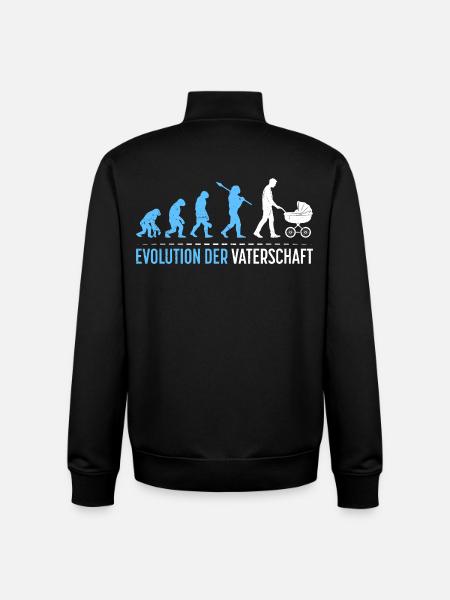 Werdender Vater EVOLUTION DER VATERSCHAFT Lustig - Unisex Organic Zip Sweatshirt von Stanley/Stella - Schwarz