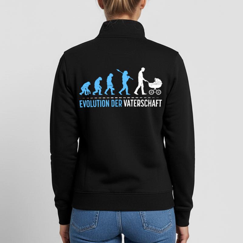 Werdender Vater EVOLUTION DER VATERSCHAFT Lustig Unisex Organic Zip Sweatshirt von Stanley/Stella