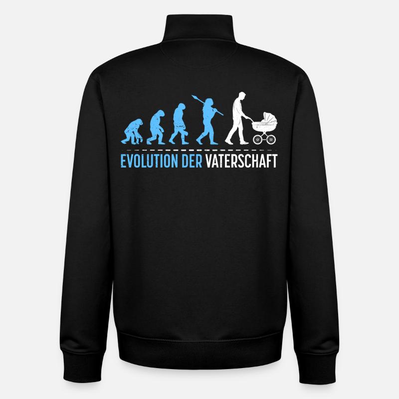 Werdender Vater EVOLUTION DER VATERSCHAFT Lustig - Unisex Organic Zip Sweatshirt von Stanley/Stella - Schwarz