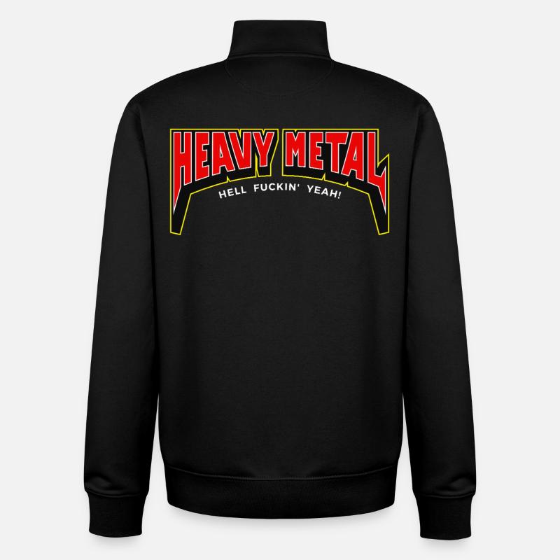 Heavy Metal Hell Yeah 3D Logo Banner - Unisex Organic Zip Sweatshirt by Stanley/Stella - black