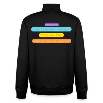 1,99m Fragen - Unisex Organic Zip Sweatshirt von Stanley/Stella - Schwarz - Hinten - AI Model Male 185 light (185cm)