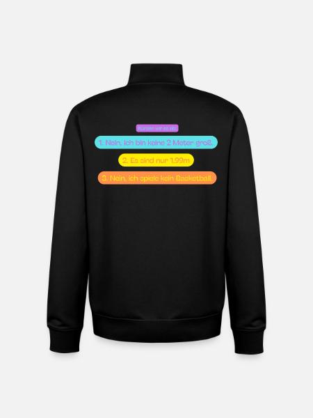1,99m Fragen - Unisex Organic Zip Sweatshirt von Stanley/Stella - Schwarz