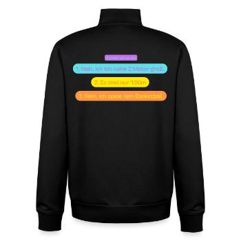1,96m Fragen - Unisex Organic Zip Sweatshirt von Stanley/Stella - Schwarz - Hinten - AI Model Male 185 light (185cm)
