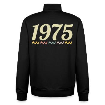 1975 - Unisex Organic Zip Sweatshirt von Stanley/Stella - Schwarz - Hinten - AI Model Male 185 light (185cm)